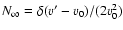 $N_\infty =\delta (v'-v_0)/(2v_0^2)$