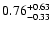 $\rm0.76_{-0.33}^{+0.63}$