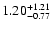 $\rm 1.20_{-0.77}^{+1.21}$