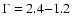 $\Gamma =2.4{-}1.2$