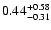 $\rm0.44_{-0.31}^{+0.58}$