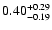 $\rm0.40_{-0.19}^{+0.29}$