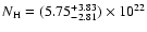 $N_{\rm {H}}=(5.75_{-2.81}^{+3.83})\times 10^{22}$