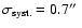 $\sigma_{\rm {syst.}} =0.7\hbox{$^{\prime\prime}$ }$