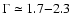$\Gamma\simeq 1.7{-}2.3$