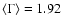 $\langle\Gamma \rangle= 1.92$