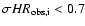 $\sigma HR_{\rm {obs,i}} < 0.7$