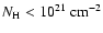 $N_{\rm {H}} < 10^{21}~{\rm cm}^{-2}$