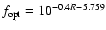 $f_{\rm {opt}}=10^{-0.4 R - 5.759}$
