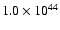 $1.0 \times 10^{44}$