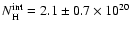 $N^{\rm int}_{\rm H}= 2.1\pm0.7 \times 10^{20}$