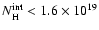 $N_{\rm H}^{\rm int}<1.6\times 10^{19}$