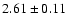 $ 2.61\pm0.11$