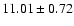 $11.01\pm0.72$