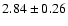 $ 2.84\pm0.26$