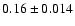 $0.16\pm0.014$