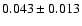 $0.043\pm0.013$