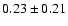 $0.23\pm0.21$