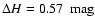 $\Delta{H}=0.57~\rm ~mag$