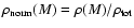 $\rho _{\rm norm} (M) = \rho (M)/\rho _{\rm tot}$