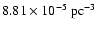 $8.81\times10^{-5}~{\rm pc}^{-3}$