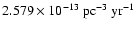 $2.579\times10^{-13}~{\rm pc}^{-3}~{\rm yr}^{-1}$