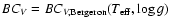 $BC_V =
BC_{V,{\rm Bergeron}} (T_{\rm eff} ,\log g) $
