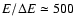 $E/\Delta E \simeq500$