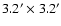 $3.2'\times 3.2'$