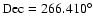 $\rm Dec = 266.410^{\circ}$