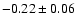 $-0.22\pm0.06$