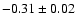 $-0.31\pm0.02$
