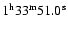 $1^{\rm h}33^{\rm m}51.0^{\rm s}$