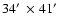 $34\hbox{$^\prime$ }\times 41\hbox{$^\prime$ }$