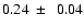 $0.24~\pm~~0.04$