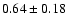 $0.64\pm0.18$