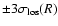$\pm 3\sigma _{\rm los}(R)$