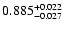 $\rm0.885^{+0.022}_{-0.027}$