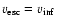 $v_{\rm esc}=v_{\rm inf}$