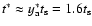 $t^*\approx y^*_{\rm a} t_{\rm s} = 1.6t_{\rm s}$
