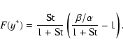 \begin{displaymath}F(y^*) = \frac{{\rm St}}{1+{\rm St}} \left( \frac{\beta / \alpha}{1+{\rm St}} - 1 \right).
\end{displaymath}