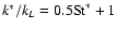 $k^*/k_L = 0.5{\rm St}^* + 1$