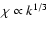 $\chi \propto k^{1/3}$