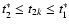 $t^*_2 \le t_{2k} \le t_1^*$