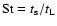 ${\rm St} = t_{\rm s}/t_{\rm L}$