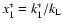 $x_1^* = k_1^*/k_{\rm L}$