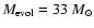 $M_{\rm evol}=33~ M_{\odot}$