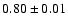 $0.80 \pm 0.01$