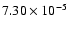 $7.30\times 10^{-5}$