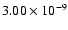 $3.00\times 10^{-9}$